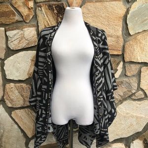 Grey Reversible Sweater Poncho. One Size Fits All.